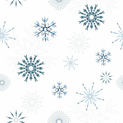 Snowflakes pattern. Seamless bacground. Suitable for decorating gifts, cards, clothing and more.