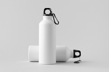 White reusable water bottle mockup.