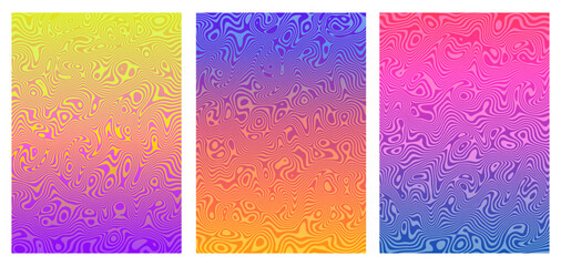 Liquify Lines background with colorful waves Groovy hippie 70s backgrounds. Waves, swirl, twirl pattern. Twisted and distorted vector texture in trendy retro psychedelic style. Y2k aesthetic.