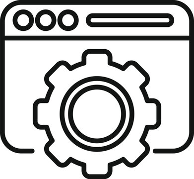 Data gear website icon outline vector. Internet server. Team seo coder