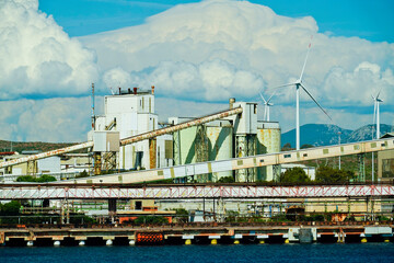 Fototapeta premium Porto industriale di Portovesme. Provincia di Sardegna del sud, Italy