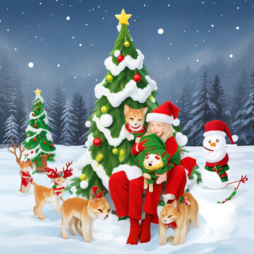 Merry christmas star images collections cute wallpapers ai generated