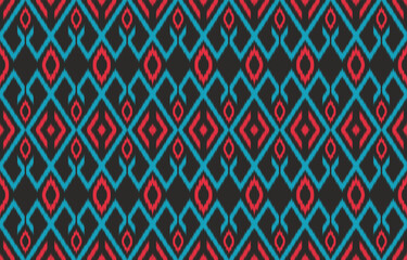 Ethnic abstract ikat art. Aztec ornament print. geometric ethnic pattern seamless  color oriental.  Design for background ,curtain, carpet, wallpaper, clothing, wrapping, Batik, vector illustration.