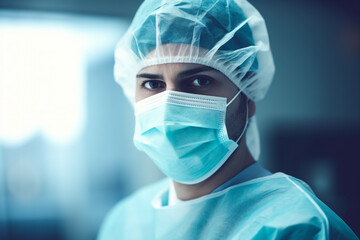 Doctor in uniform at work in a hospital coronavirus concept generative ai