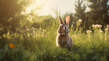 photo realistic realistic wildlife photography a rabbi.Generative AI