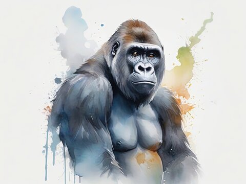 Gorila estilo acuarela