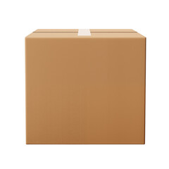 Simple cardboard box, cut out - stock png.