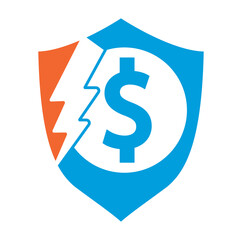 Thunder Money logo vector template. flash dollar logo design icon vector illustration.