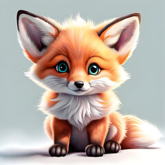 Fototapeta premium a cute fox / fairytale fox / lovely baby fox character
