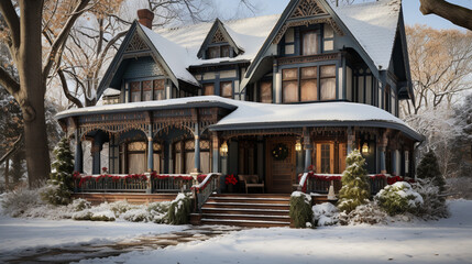 House exterior at winter.