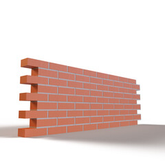 Naklejka premium Hyper-realistic photo of red bricks wall rendering.