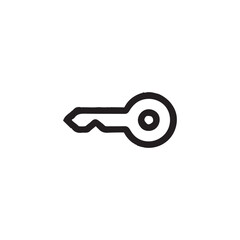 Key icon. Simple style estate company poster background symbol. Key brand logo design element. Key t-shirt printing. Vector for sticker.