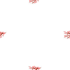 Sakura pattern vector illustration. The continual blooming sakura flowers represented everlasting cycle life and renewal The seamless sakura pattern concept explored interplay between nature and human