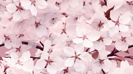 Delicate cherry blossom flowers, tile background