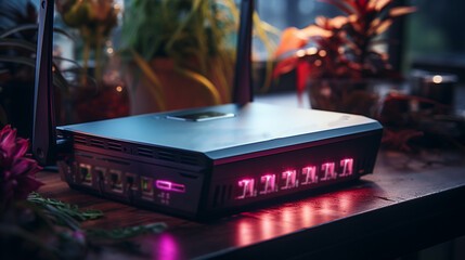 Wi Fi router on the table.