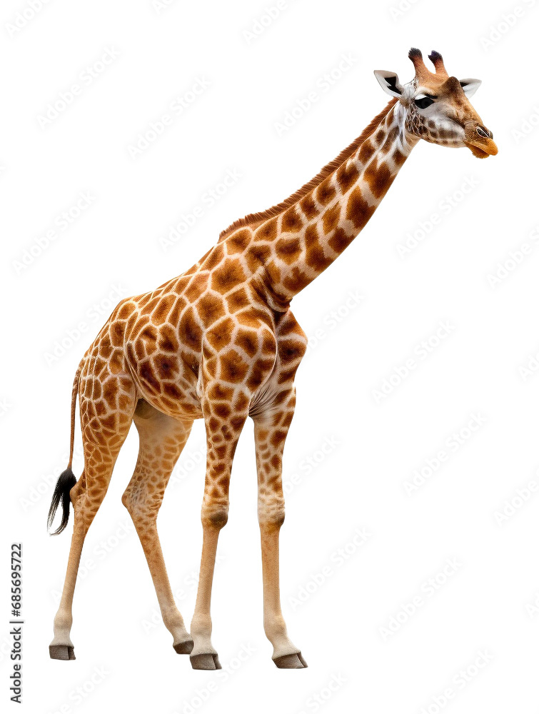 Wall mural giraffe on transparent background, png