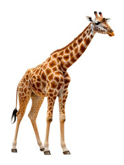 Giraffe on transparent background, png	
