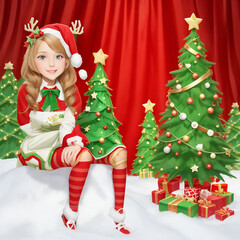 Merry christmas star images collections cute wallpapers ai generated