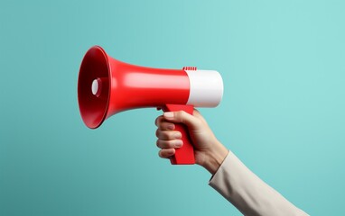 Hand Holding Megaphone in Marketing Concept
