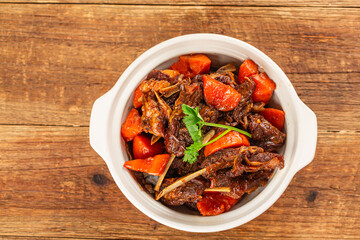 Chinese cuisine: a plate of braised lamb
