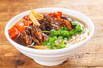 A bowl of lamb chop noodles