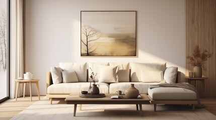 Fototapeta na wymiar Scandinavian composition of living room