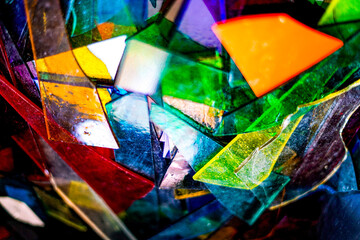 colorful pieces of glass, stained glass