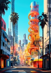 Abstract Los Angeles images