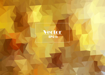 digital yellow-brown abstract vector color image stylized from triangles