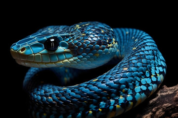 Beautiful dark blue snake. 