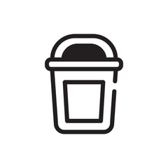 Trash bin icon. Dustbin vector illustration. Recycling symbol