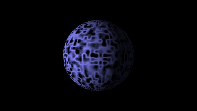 Rotating Sphere Overlay Animation, Transparent Background for Videos 