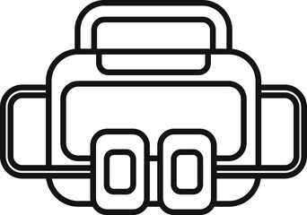 Fototapeta premium Ems defibrillator icon outline vector. Automatic care device. Patient cardiac attack