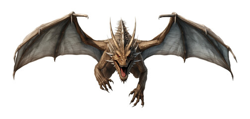 Flying Dragon Front View Isolated on Transparent Background  © RenZen
