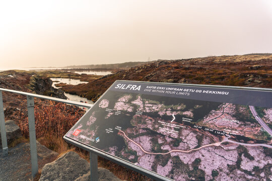 Silfra rift in thingvellir national park in Iceland in autumn