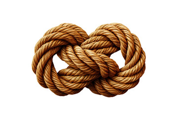 Obraz premium Twisted thick rope isolated on PNG Background. Generative Ai.