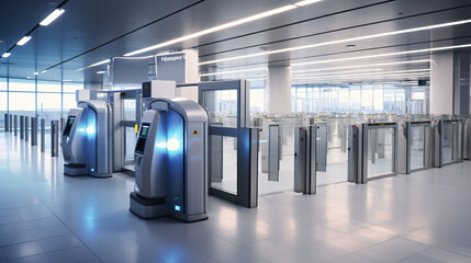 Security gates in airport