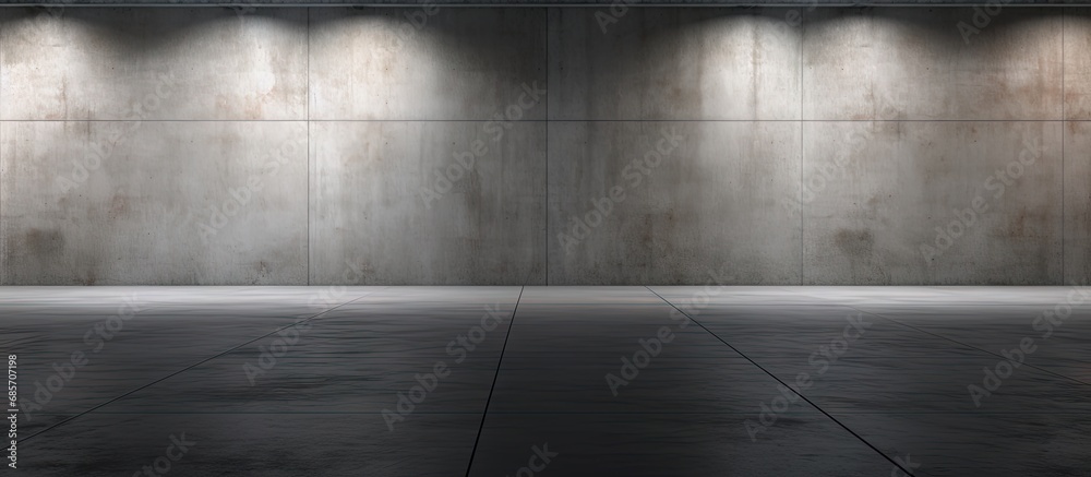 Aufkleber Concrete floor illuminated by spotlight Copy space image Place for adding text or design