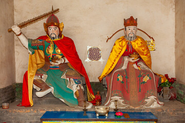 Statues and Gods in a Temple in Pingyao in China