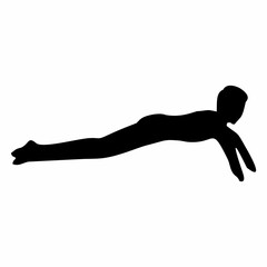 silhouette of a sequence of swimming steps
