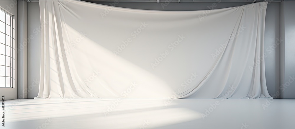 Aufkleber bright and spacious photo studio with plain wall and window lighting copy space image place for addi