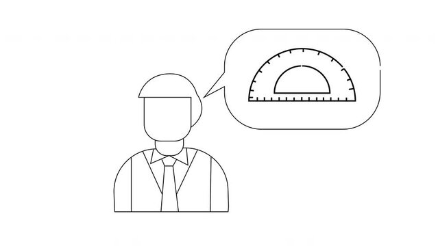 animated sketch of a man and a bow ruler
