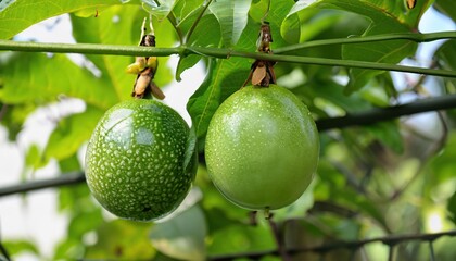 Green tasty passion fruit