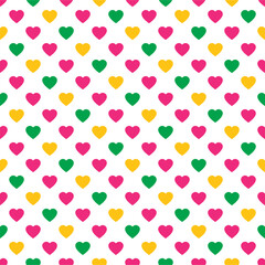 colorful heart shape seamless pattern vector illustration,heart icon design transparent background.