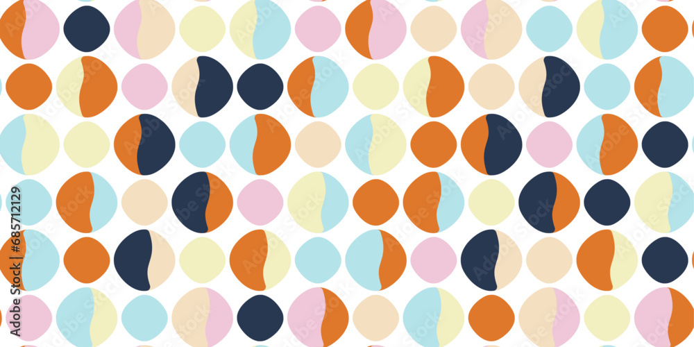 Aufkleber colored circles from two parts. vector pattern of double semicircles.
