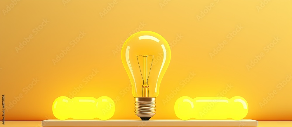 Fototapete Almost finished loading bar with idea processing on yellow backdrop Copy space image Place for adding text or design