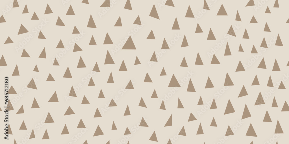 Aufkleber brown triangles of random sizes. seamless pattern for wallpaper and print surfaces.