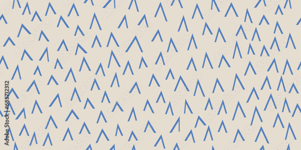 Fototapete Pattern of blue triangles check marks. Vector pattern of primitive triangles. Seamless for wallpaper and print surfaces.