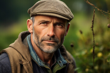 Excited farmer gardener person working in greenhouse Generative AI earth day