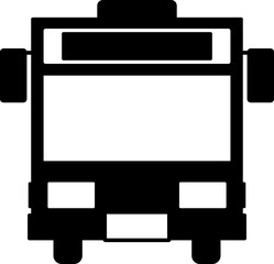 バスのシンプルなモノクロイラスト